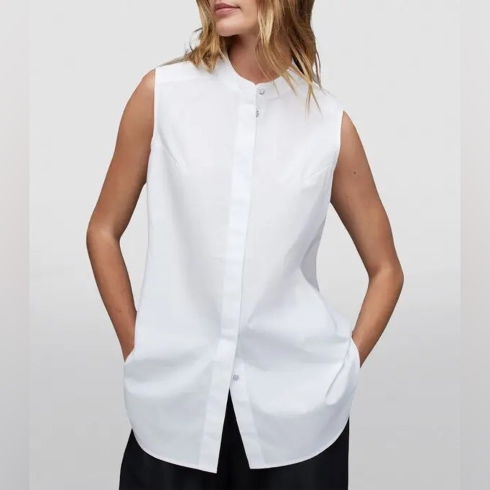 Allsaints Donna Poplin Sleeveless Blouse NWOT $220 XS